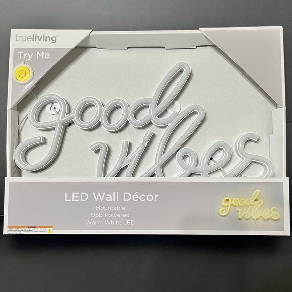 Trueliving Novelty Good Vibes LED Mountable Wall Decor - Picture 2 of 3